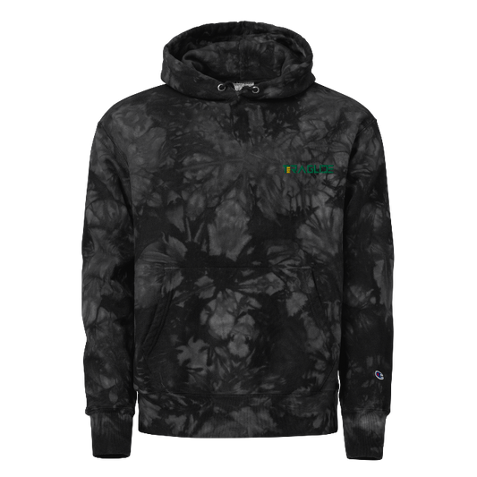 Unique Teraglide unisex Champion tie-dye hoodie. Soft cotton blend, anti-shrink, and each piece has a one-of-a-kind pattern.