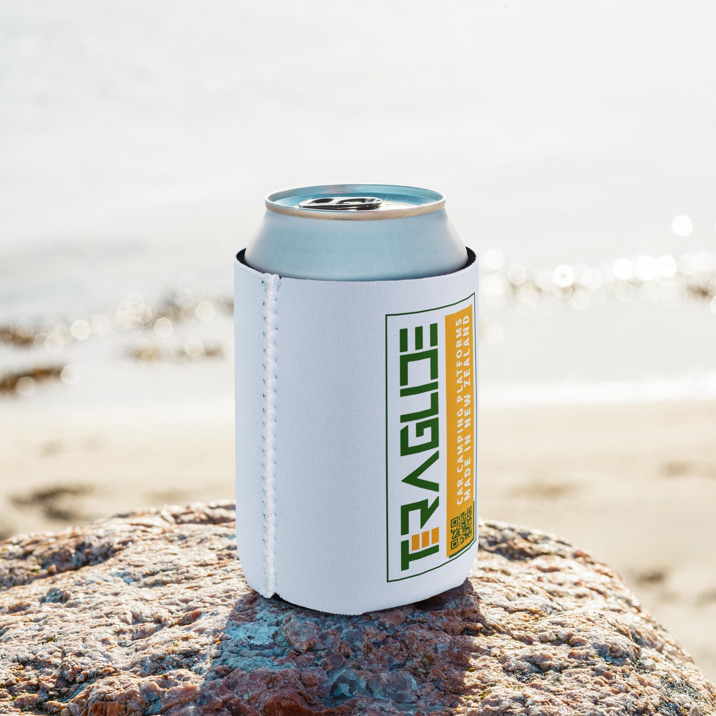 Neoprene can cooler with ribbed seams — waterproof, reusable sleeve for chilled drinks