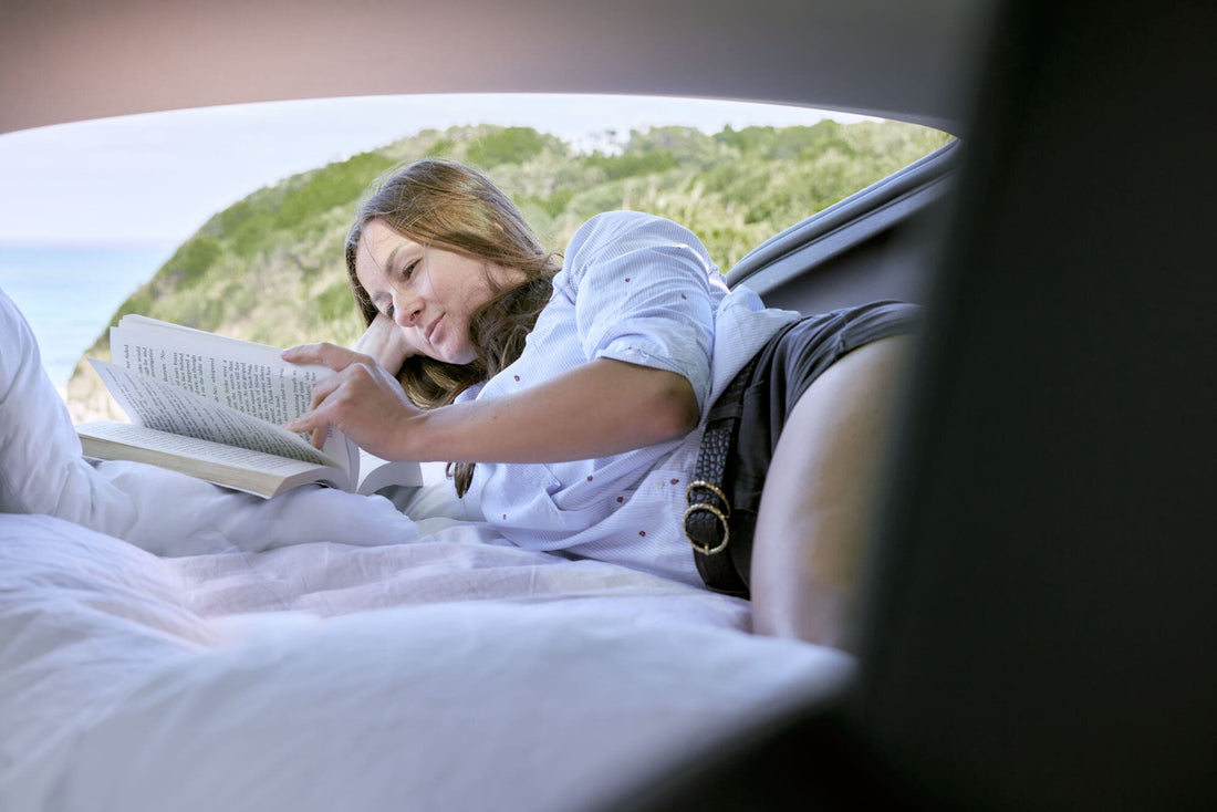 Discover the ultimate eco-friendly camping experience with our Tesla camping platform bed. Pair it with your EV for sustainable, comfortable outdoor adventures.