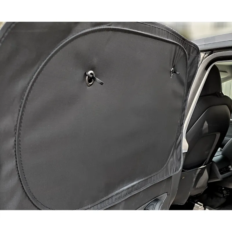 Tesla Model Y blackout curtains. Full privacy with 7-piece sunshade kit. Blocks UV rays and keeps the interior cool.