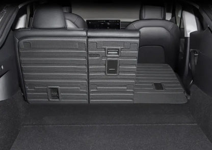 Rear seat back protector for Tesla Model Y. Shields seats from damage and mess, keeping your car interior looking new and tidy.