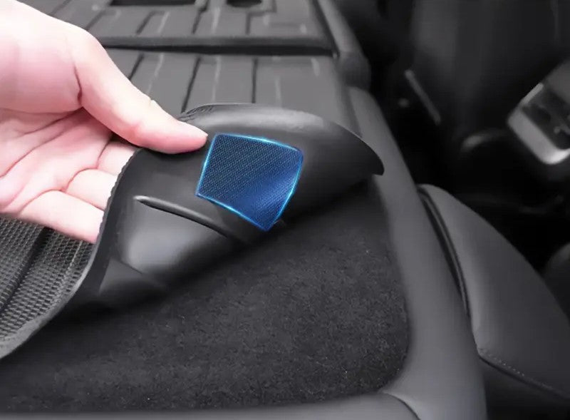 Tesla Model Y rear seat back protector. Custom-fit, high-quality protection against scratches, spills, and pet damage.