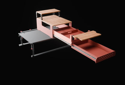 LEVEL BOX flexible camping storage system with side module for SUVs