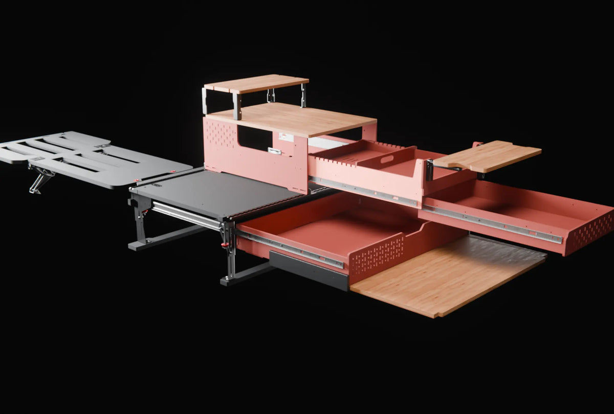 LEVEL SOLO modular single camping bed for SUV with storage drawer