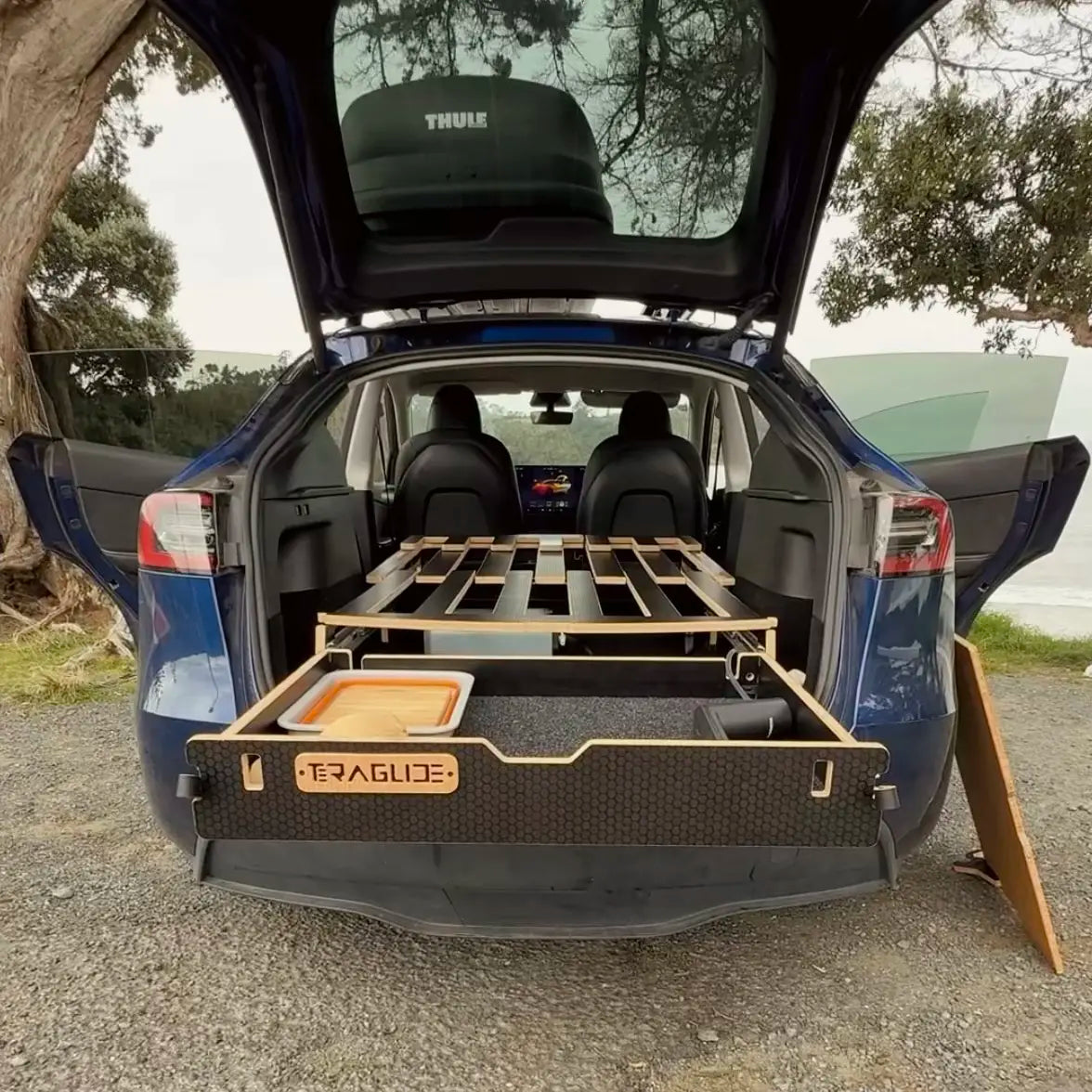 Kitchen drawer setup on Teraglide PRO car camping platform